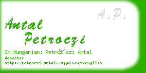 antal petroczi business card